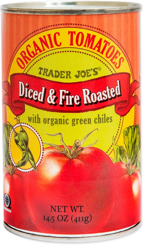Trader Joe’s Organic Diced & Fire Roasted Tomatoes with Green Chiles (14.5 Oz)