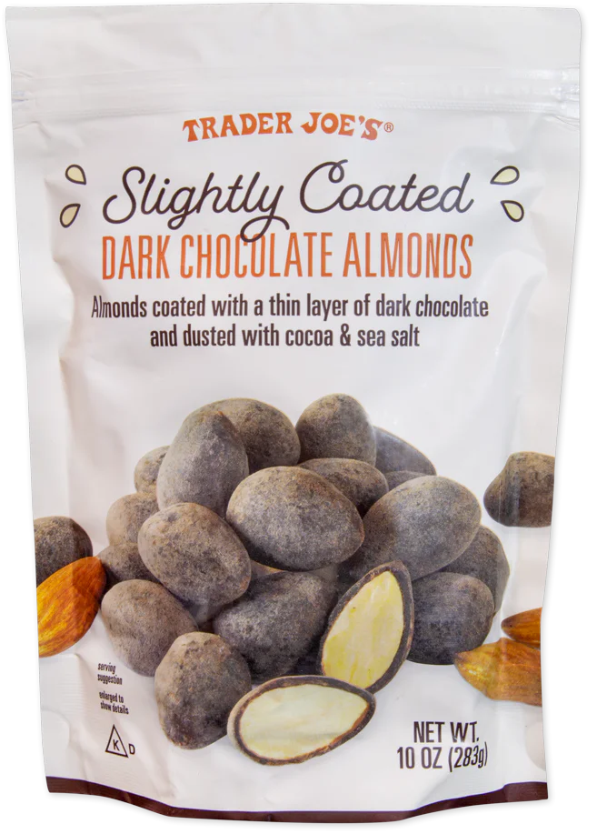 Trader Joes Slightly Coated Dark Chocolate Almonds 10 Oz