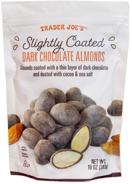 Trader Joes Slightly Coated Dark Chocolate Almonds 10 Oz