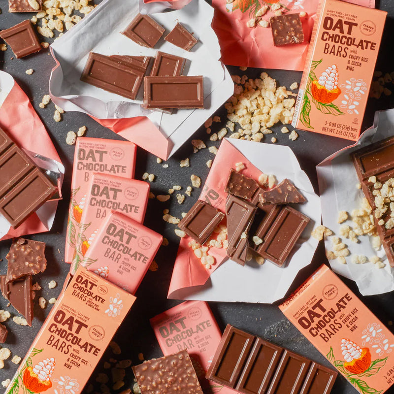 Trader Joes Oat Chocolate Bars With Crispy Rice & Cocoa Nibs/2.65 Oz