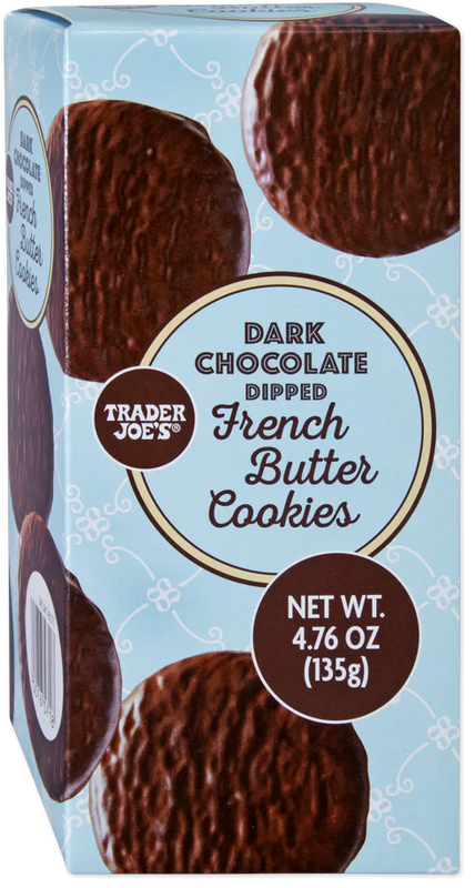 Dark Chocolate Dipped French Butter Cookies /4.76 Oz