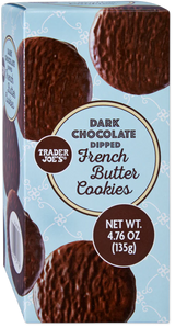 Dark Chocolate Dipped French Butter Cookies /4.76 Oz
