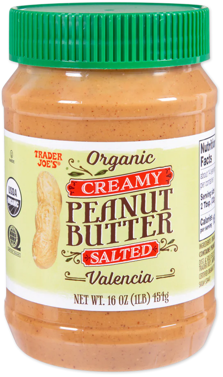 Trader Joes Organic Creamy Peanut Butter Salted 16 Oz