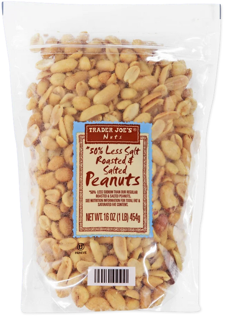 Trader Joe’s 50% Less Salt Roasted & Salted Peanuts/1 Lb