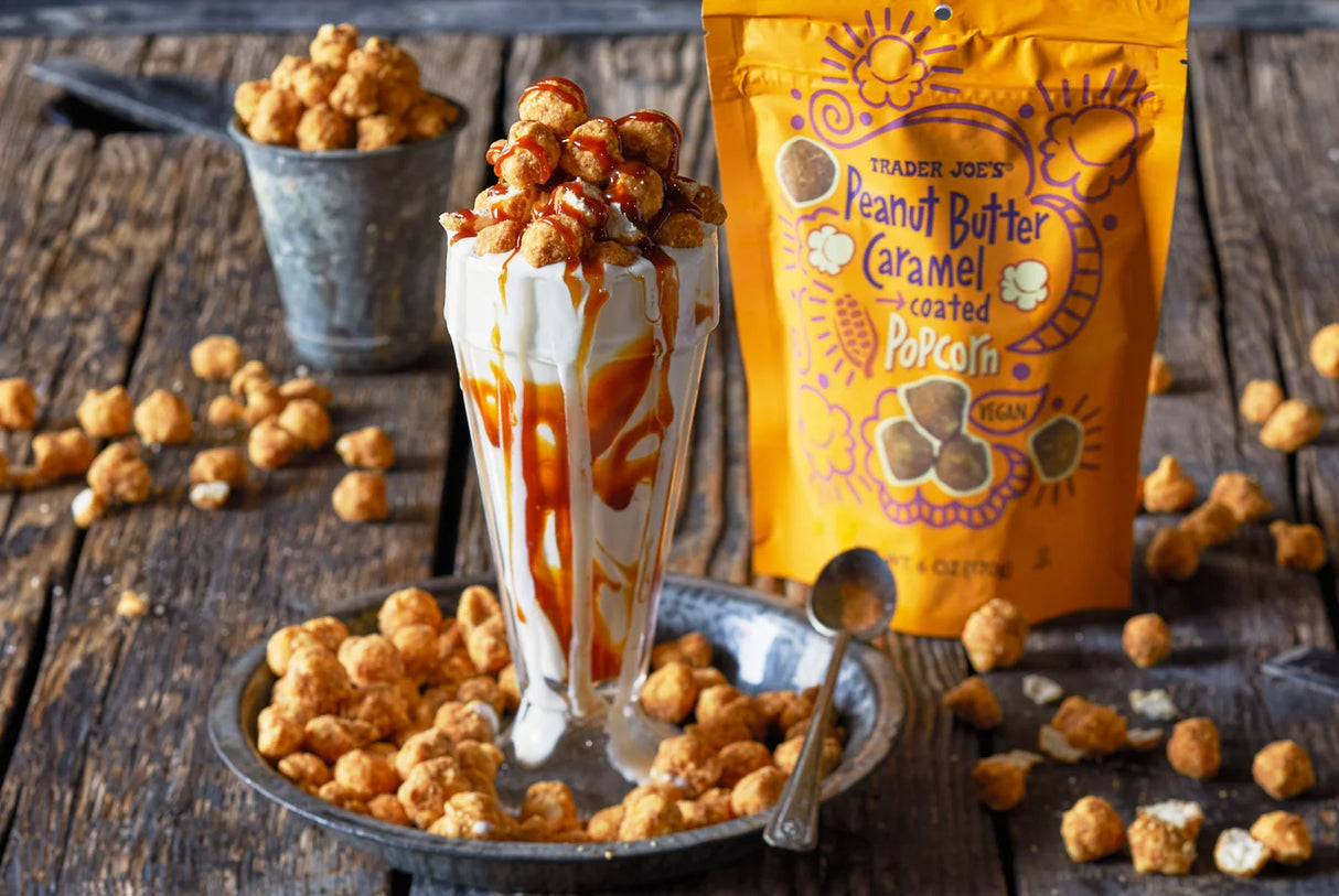 Trader Joes Peanut Butter Caramel Coated Popcorn/6 Oz