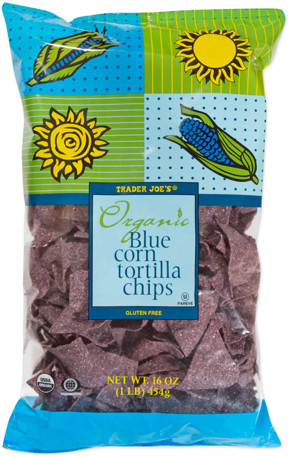 Trader Joes Organic Blue Corn Tortilla Chips 16 Oz