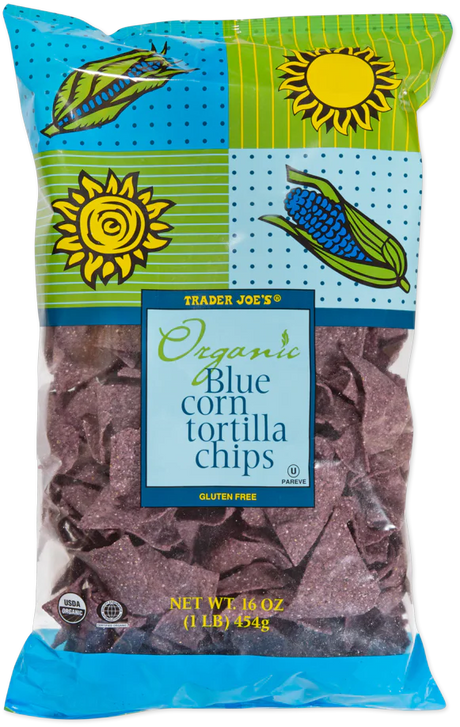 Trader Joes Organic Blue Corn Tortilla Chips 16 Oz