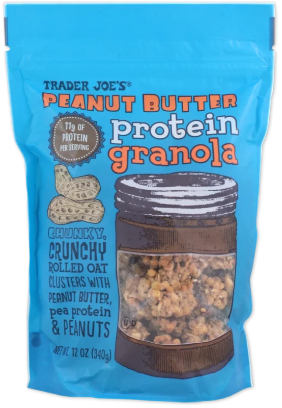 Brand Name Peanut Butter Protein Granola, High Protein Crunchy Breakfast Cereal Snack