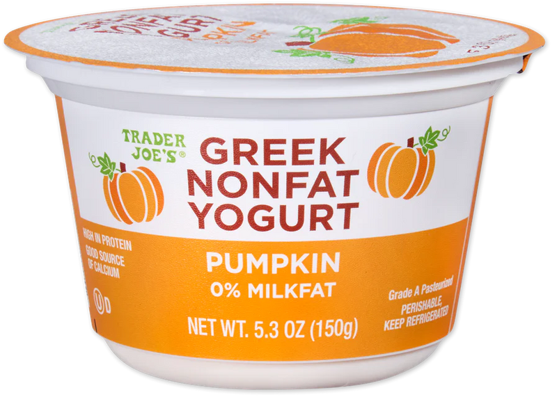 Nonfat Greek Pumpkin Yogurt High Protein Creamy Fall Flavor 5.3 Oz
