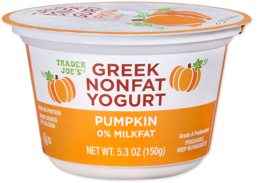 Nonfat Greek Pumpkin Yogurt High Protein Creamy Fall Flavor 5.3 Oz