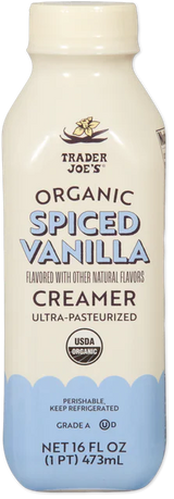 Organic Spiced Vanilla Coffee Creamer Rich & Creamy Dairy 16 Fl Oz