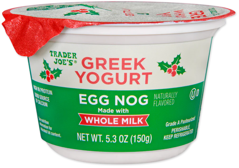 Egg Nog Greek Yogurt Whole Milk Creamy Spiced Holiday Yogurt 5.3 Oz