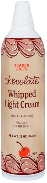 Chocolate Whipped Light Cream Rich & Fluffy Dessert Topping 13 Oz