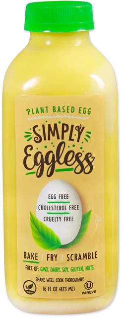 Plant Based Egg Substitute Vegan Eggless Liquid for Cooking 16 Oz