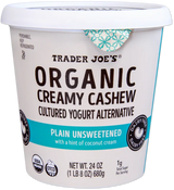 Organic Cashew Yogurt Alternative Plain Unsweetened Dairy Free 24 Oz