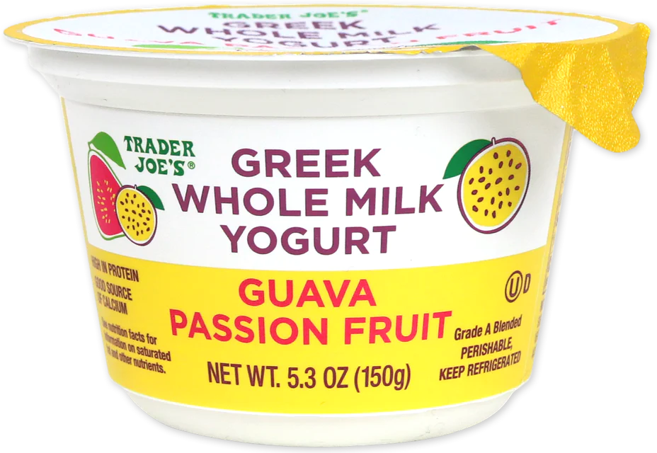 Guava Passion Fruit Greek Yogurt Whole Milk Creamy Tropical 5.3 Oz