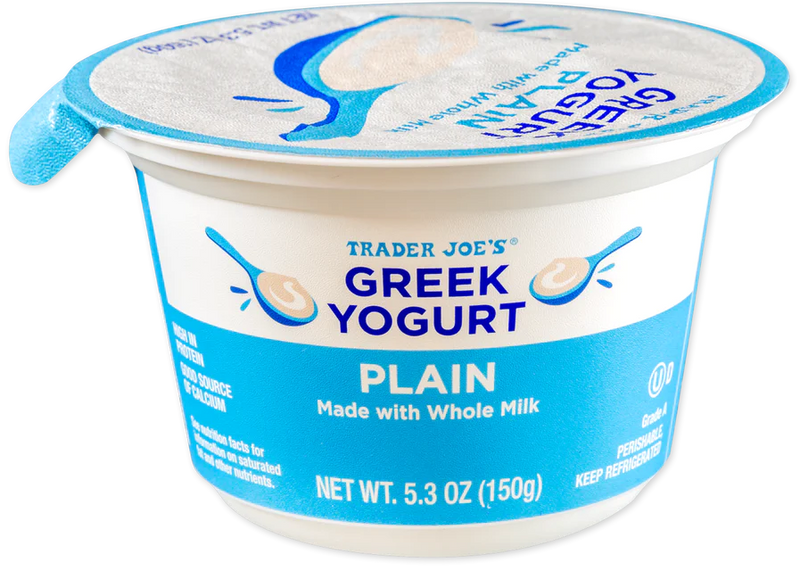 Plain Whole Milk Greek Yogurt Creamy High Protein Full Fat 5.3 Oz
