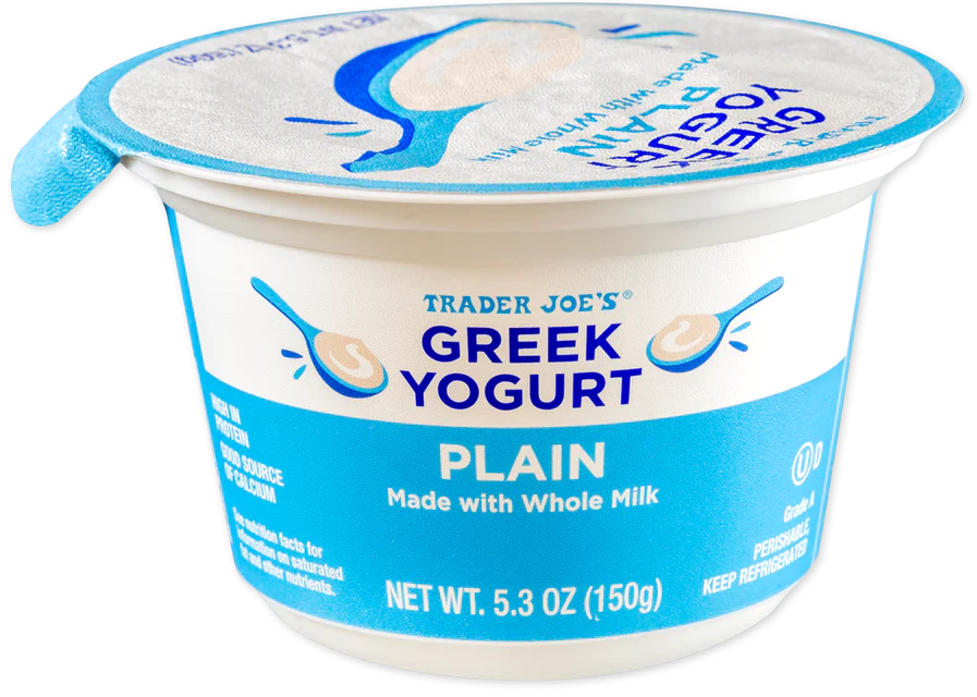 Plain Whole Milk Greek Yogurt Creamy High Protein Full Fat 5.3 Oz