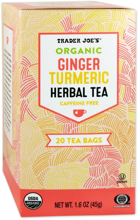 Organic Ginger Turmeric Herbal Tea Caffeine Free Spicy Infusion 20 Bags