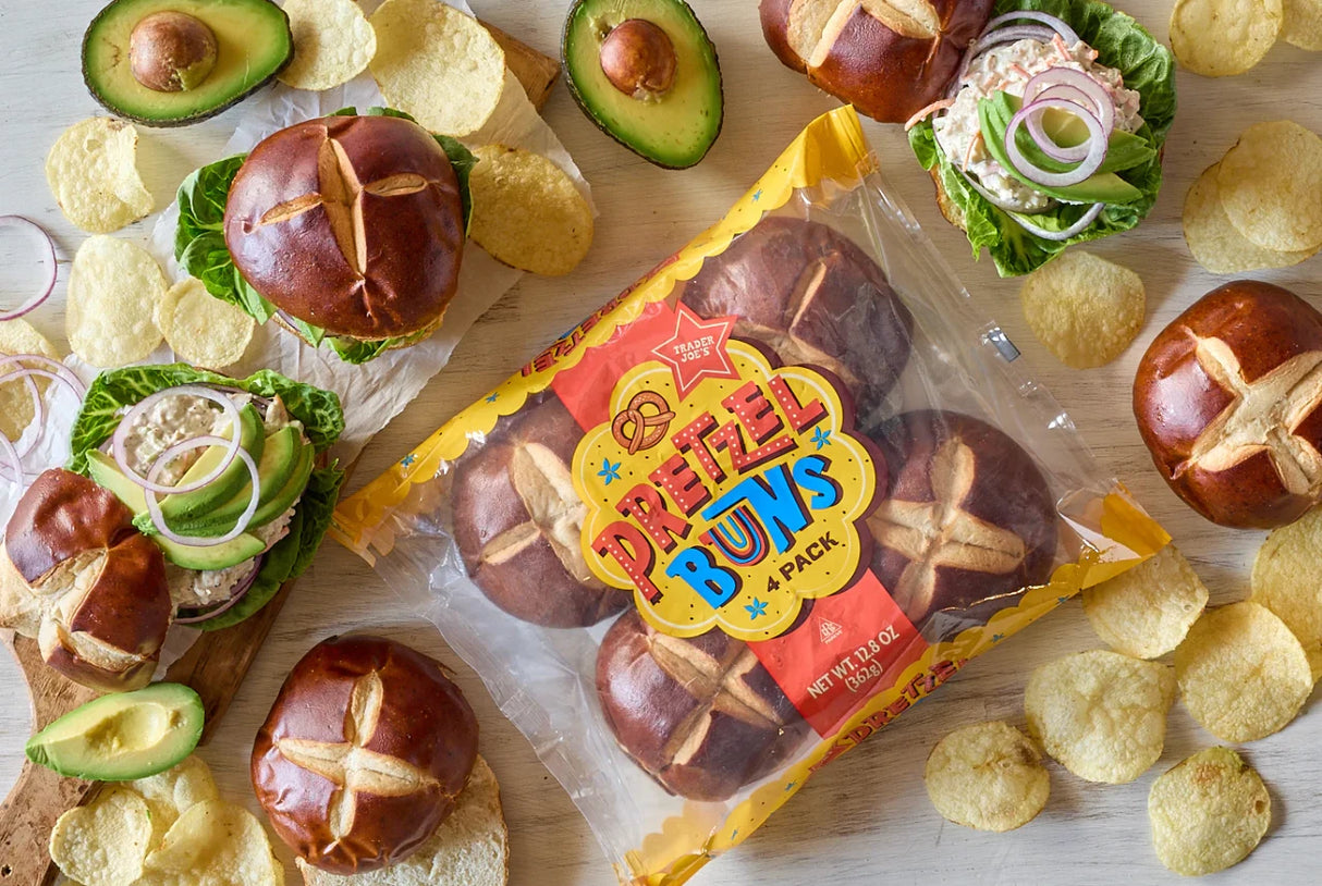 Pretzel Buns 12.8 Oz Soft Chewy Burger Buns