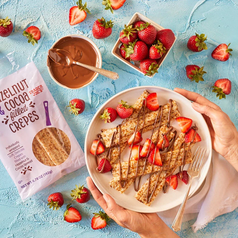 Hazelnut & Cocoa Filled Crepes 6.78 Oz Soft French Style Crepes with Chocolate Hazelnut Filling