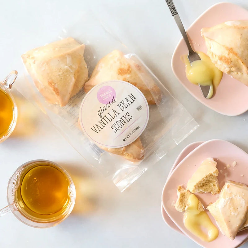 Glazed Vanilla Bean Scones 9 Oz Soft Bakery Scones with Vanilla Bean Glaze