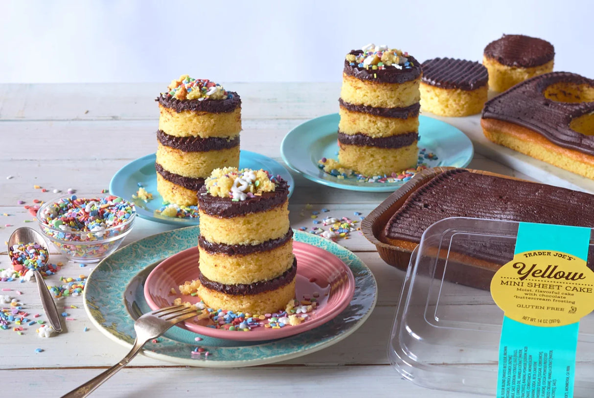 Yellow Mini Sheet Cake 14 Oz Gluten Free Chocolate Frosted Dessert Cake