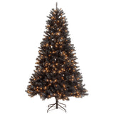 7.5 ft. Pre-Lit Black Spruce Halloween Tree with White Light