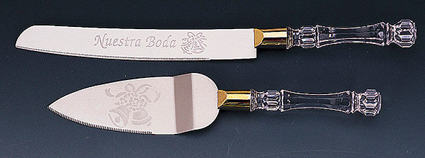 Nuestra Boda Wedding Cake Knife Server Set Bulk Wholesale