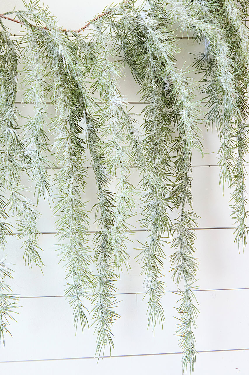6' Pine Weeping Garland with Frost