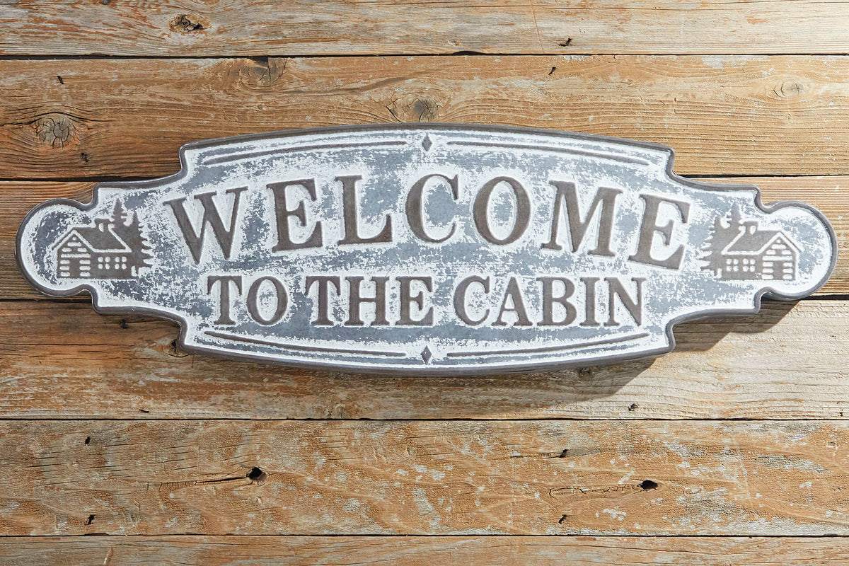 36” Metal Welcome To The Cabin Wall Sign