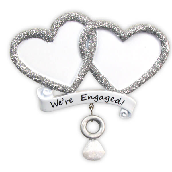 4" We’re Engaged Customizable Ornament