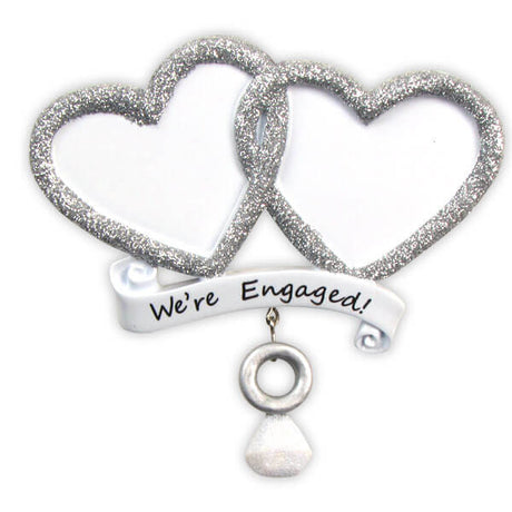 4" We’re Engaged Customizable Ornament