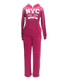 Women's Fleece NYC Matching Tracksuit Fleece Fabric - Rose, Black, Teal, Burgundy, Purple, Light Grey, Dark Grey, Fucshia, Two Piece, Cold Weather, S-XL (1 Set)