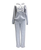Women's Fleece NYC Matching Tracksuit Fleece Fabric - Rose, Black, Teal, Burgundy, Purple, Light Grey, Dark Grey, Fucshia, Two Piece, Cold Weather, S-XL (1 Set)