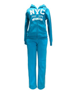 Women's Fleece NYC Matching Tracksuit Fleece Fabric - Rose, Black, Teal, Burgundy, Purple, Light Grey, Dark Grey, Fucshia, Two Piece, Cold Weather, S-XL (1 Set)