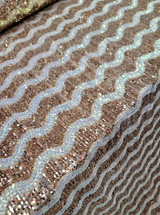 Sequin Stretch Velvet Fabric Champagne Gold