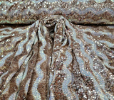 Sequin Stretch Velvet Fabric Champagne Gold
