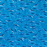 Nylon Spandex Swimsuit Fabric Whale Migration 4-Way Stretch Turquoise Blue