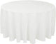 120 Inch Round White Premium Polyester Tablecloth for Wedding Banquet or Restaurant Use