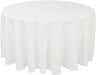 120 Inch Round White Premium Polyester Tablecloth for Wedding Banquet or Restaurant Use