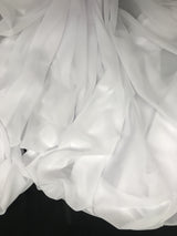 White Chiffon Polyester Fabric - White Sheer, 59"-60" Width (1 Yard)