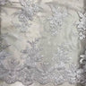 Designer Sequin Lace On Mesh Fabric - Blush, Champagne, Gold, Hunter Green, Red, Silver, White, 52" Width (1 Yard)