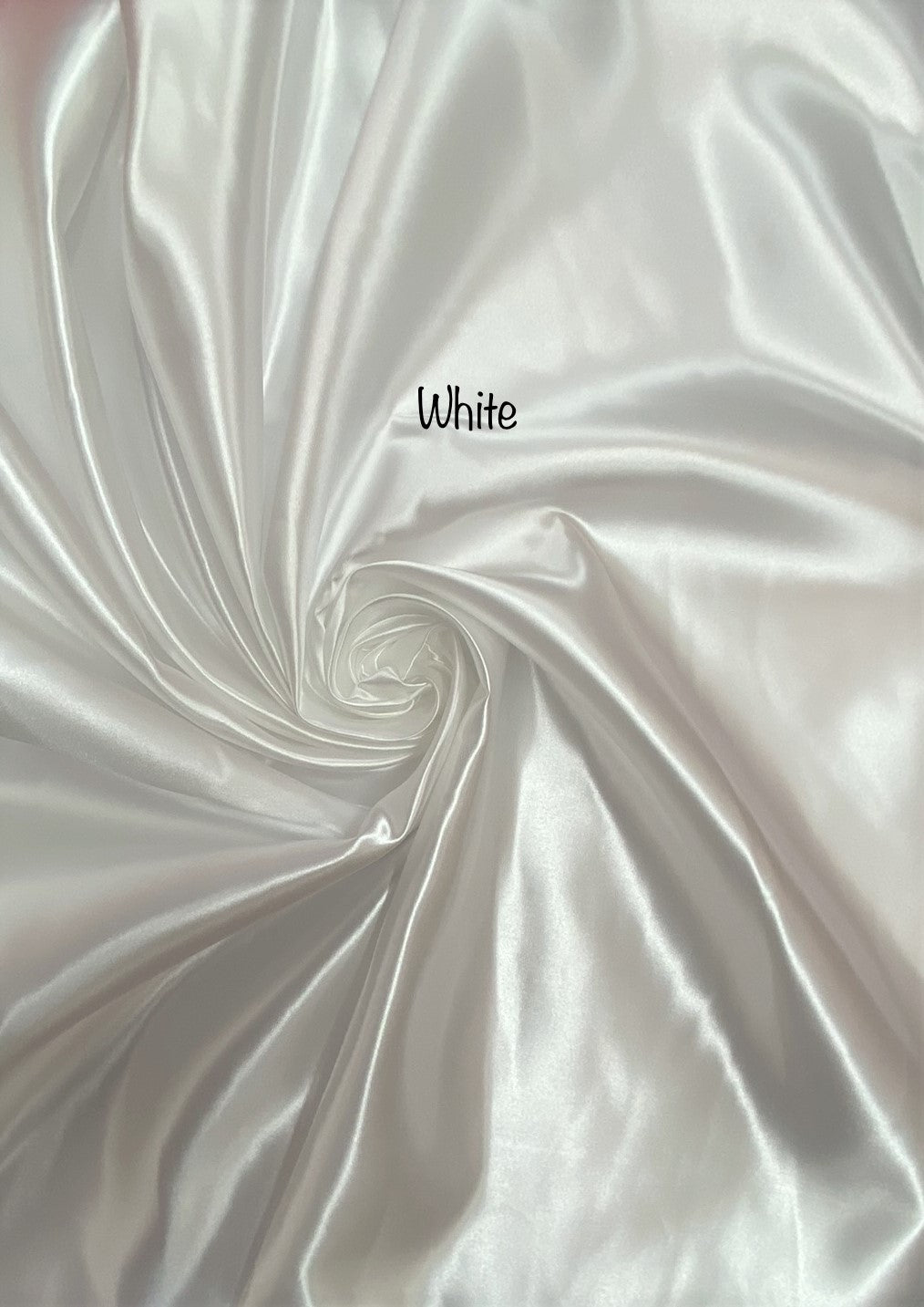 White Bridal Satin Polyester Fabric - White, 58"-60" Width (1 Yard)