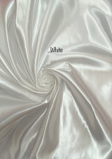 White Bridal Satin Polyester Fabric - White, 58"-60" Width (1 Yard)