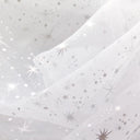 Star Bursts Sheer Organza Fabric - Pink, Turquoise, White, 58" Width