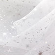 White Star Bursts Sheer Organza Fabric - White Star Bursts, 58/60" Width (1 Yard)
