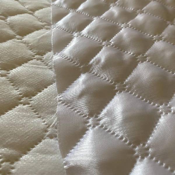 Quilted Fabric Polyester Fabric - Black/White Diamond Shape, 60" Width