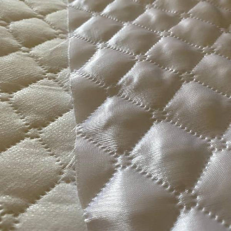 Quilted Fabric Polyester Fabric - Black/White Diamond Shape, 60" Width