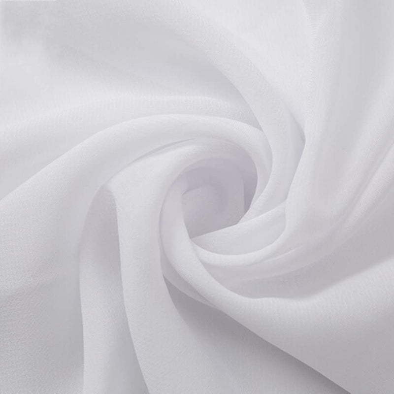 Solid Color Chiffon Fabric - White, 58/60" Width